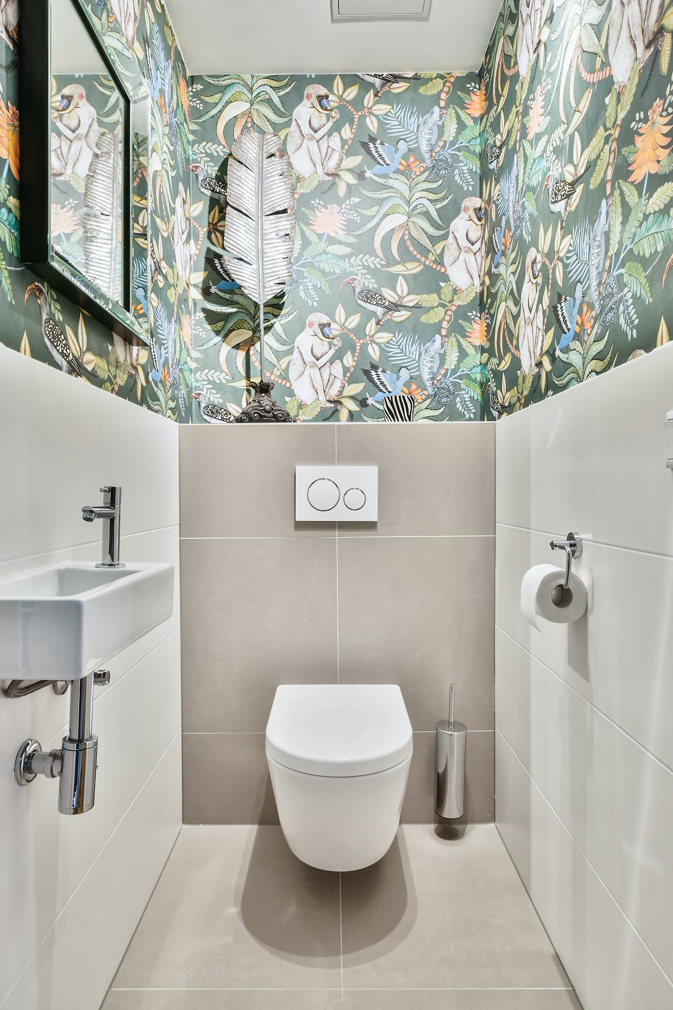deco toilette papier peint jungle